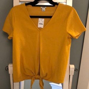 J.Crew Yellow Tie T-Shirt